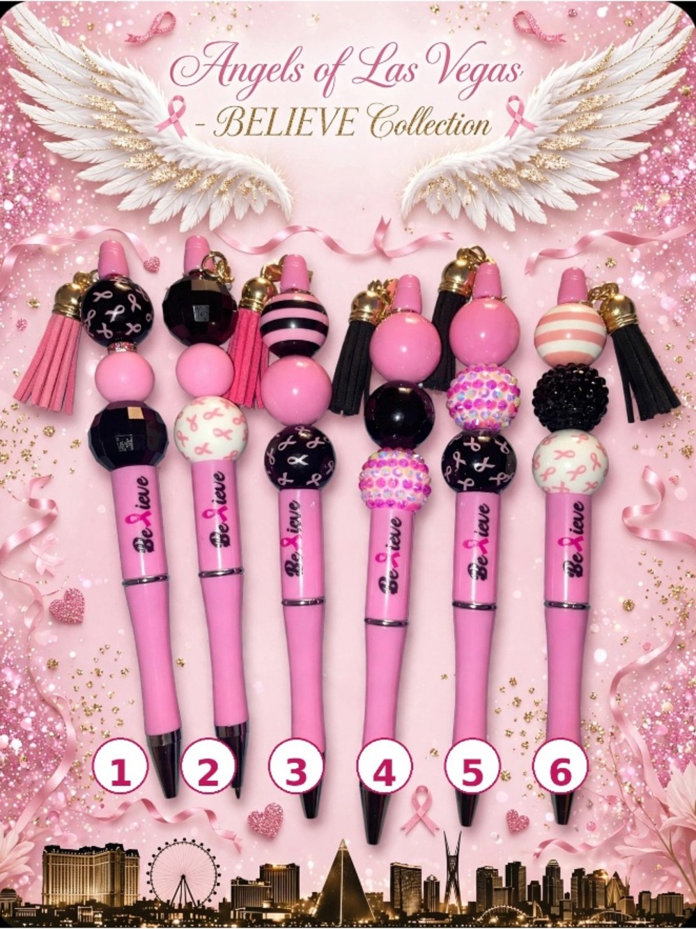 Angels of Las Vegas Breast Cancer Awareness Beaded Pens (1) - Picture 5 of 10